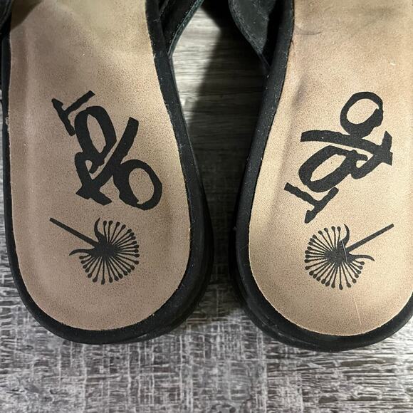 OTBT Womens Black Gleam Leather Mules Loafer Slides Size 8.5M - Picture 7 of 11